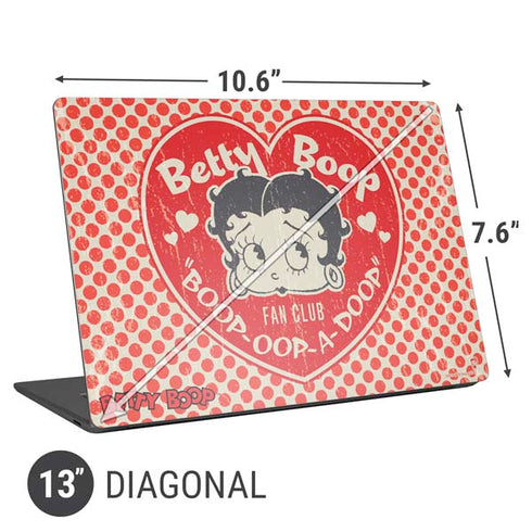 Betty Boop Red Heart Universal Laptop 13in (10.6 x 7.6in) Skin